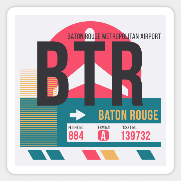 Baton Rouge (BTR) Airport // Sunset Baggage Tag Sticker by Now Boarding